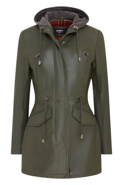 Womens Mid Length Hooded Parka Jacket-Oakengates
