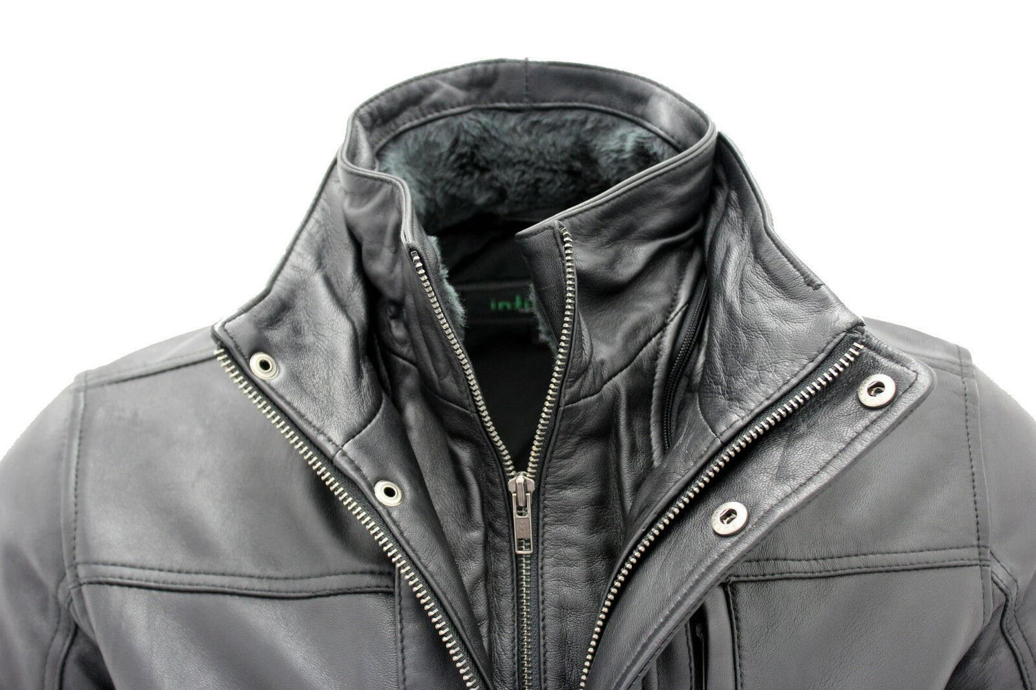 Mens Classic Warm Leather Mid Length Overcoat-Eastwood