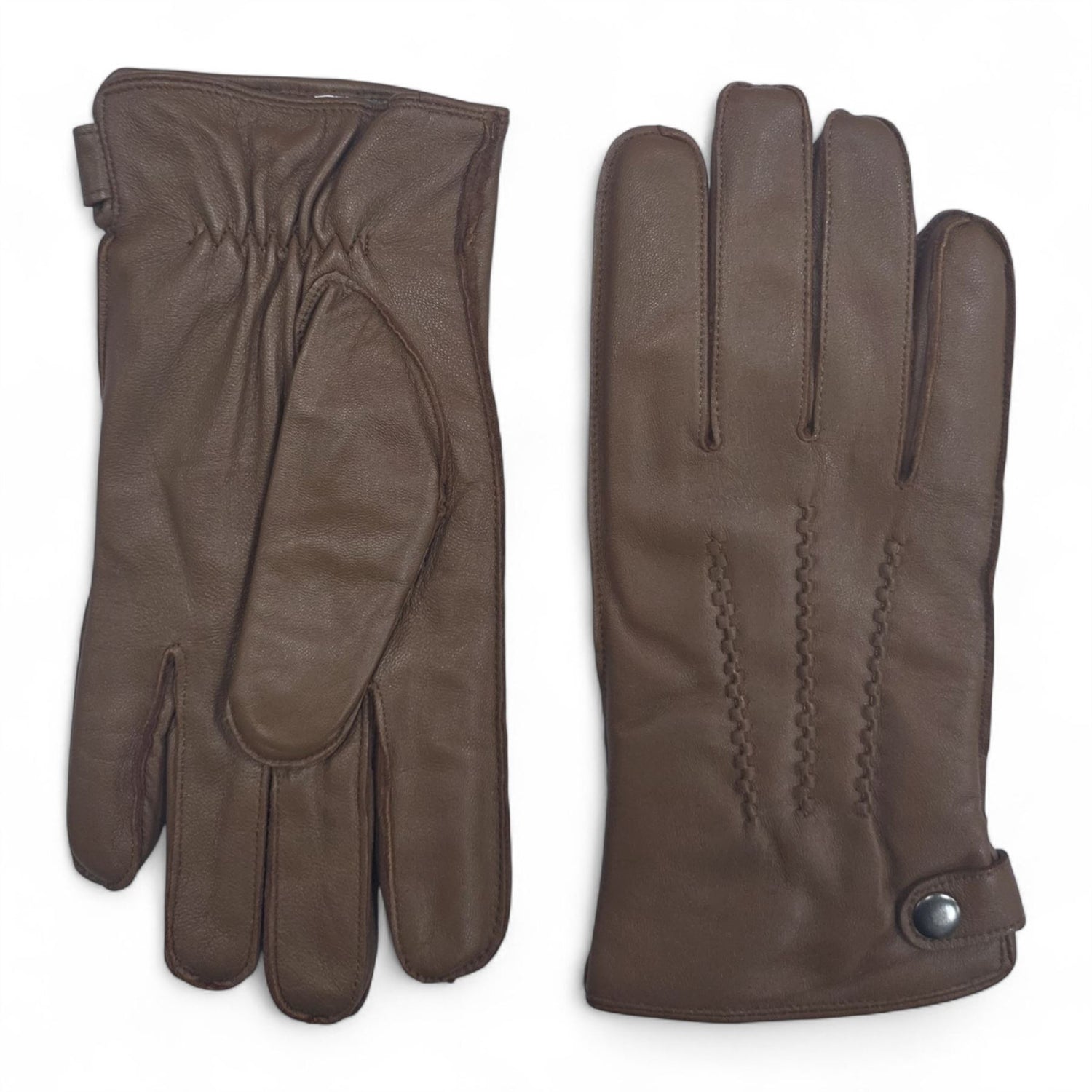 Men’s Italian Leather Warm Wool-Lined Winter Gloves - M-LGV-505