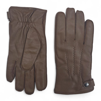 Men’s Italian Leather Warm Wool-Lined Winter Gloves - M-LGV-505