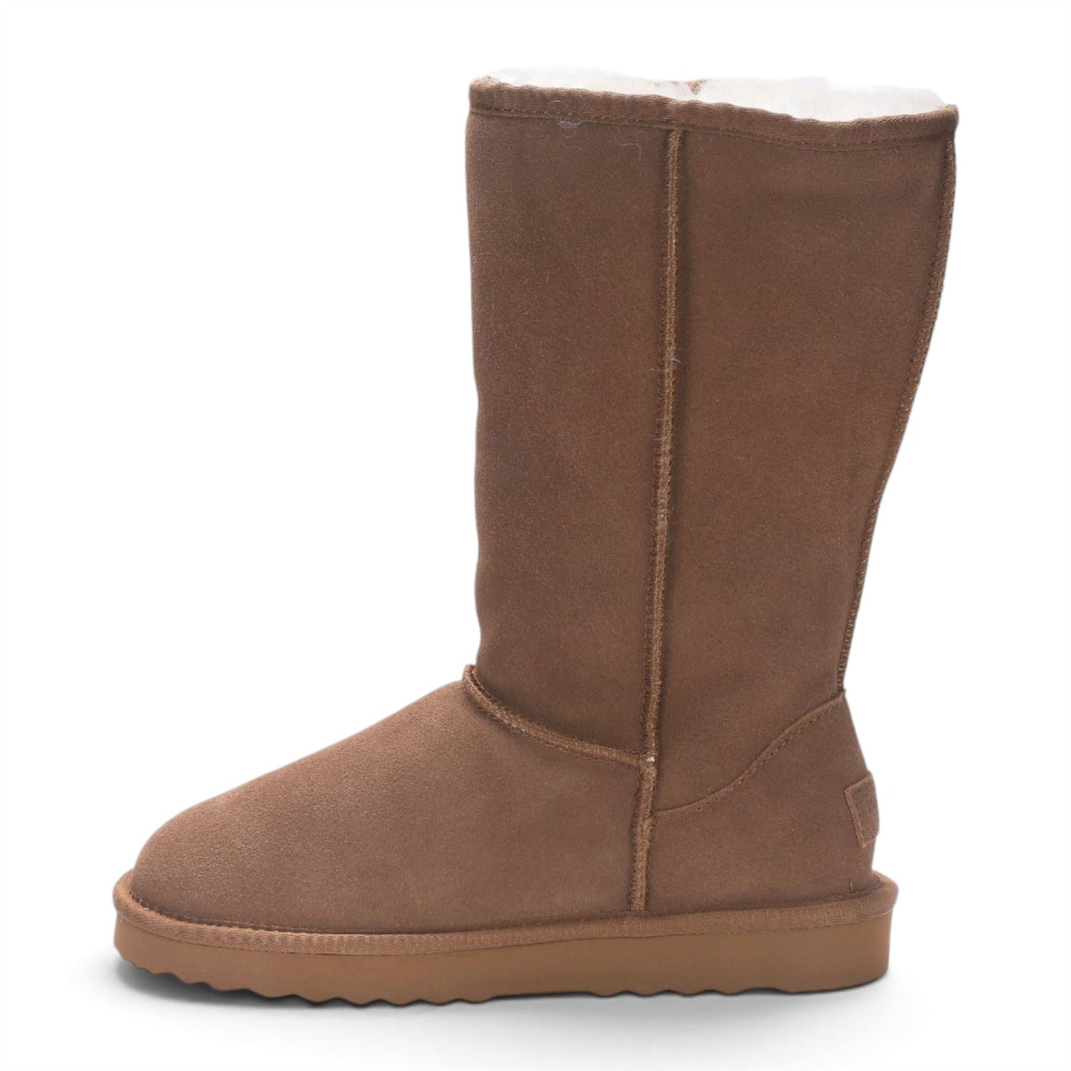 Women’s Chestnut Genuine Sheepskin Fur-Lined Winter Mid-Calf Boots