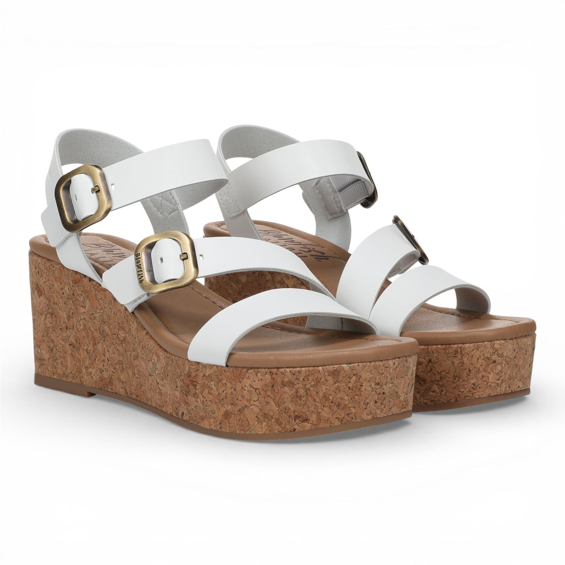 Blowfish Malibu Womens White Wedge Strappy Espadrille Heel Sandals - Ali