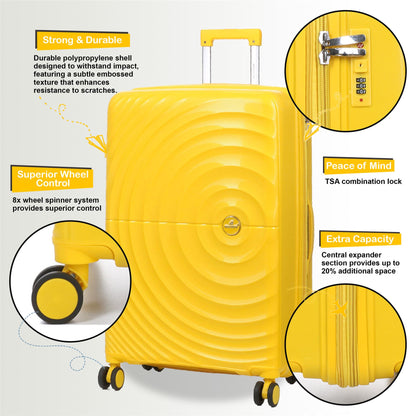 Balranald Large Hard Shell Suitcase in Yellow