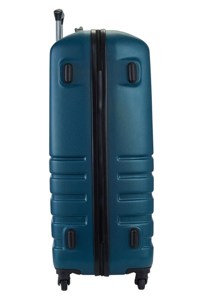 Hard Shell Teal Blue Suitcase Set 4 Wheel Cabin Luggage Trolley Travel Bag