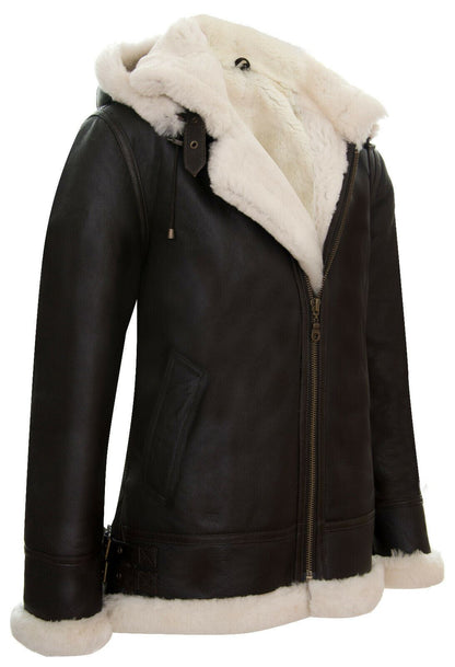 Mens B3 Hooded Sheepskin Flying Jacket-Harwich