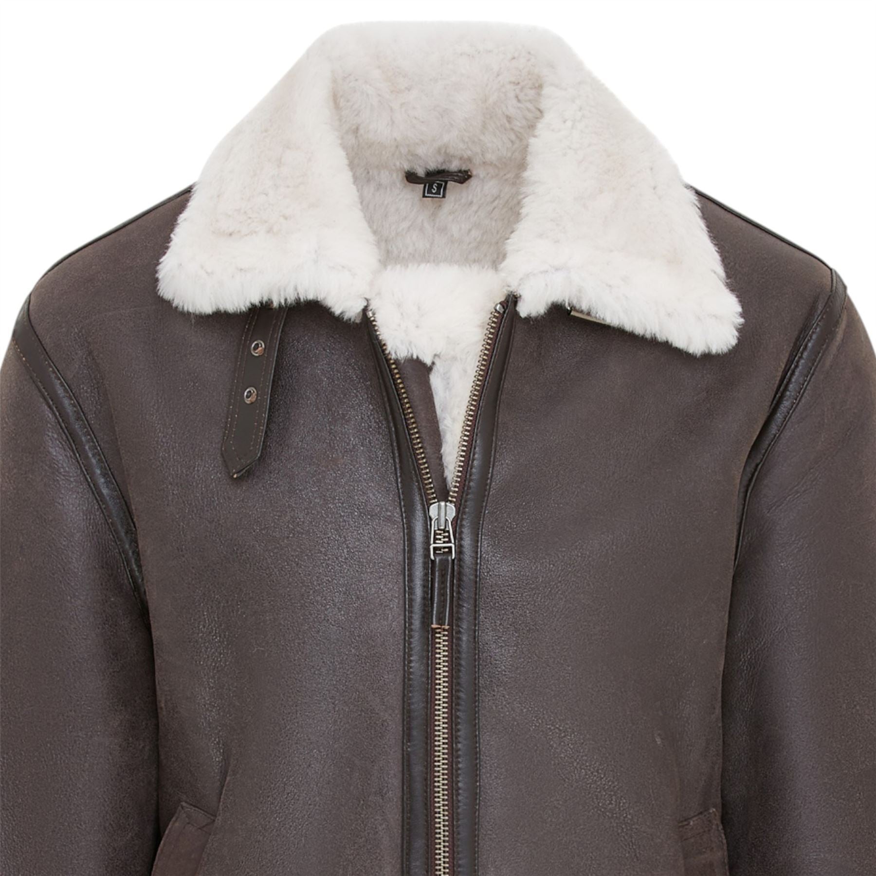 Mens Warm Sheepskin Aviator Zip-Up Flight Jacket-Harrogate