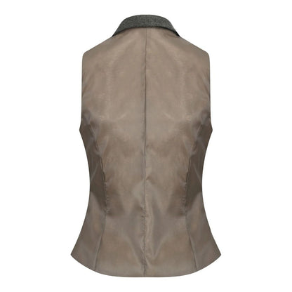 Womens 1920s Olive Green Wool Classic Retro Vintage Waistcoat