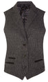 Womens Tweed 1920s Herringbone Grey Waistcoat - Upperclass Fashions 