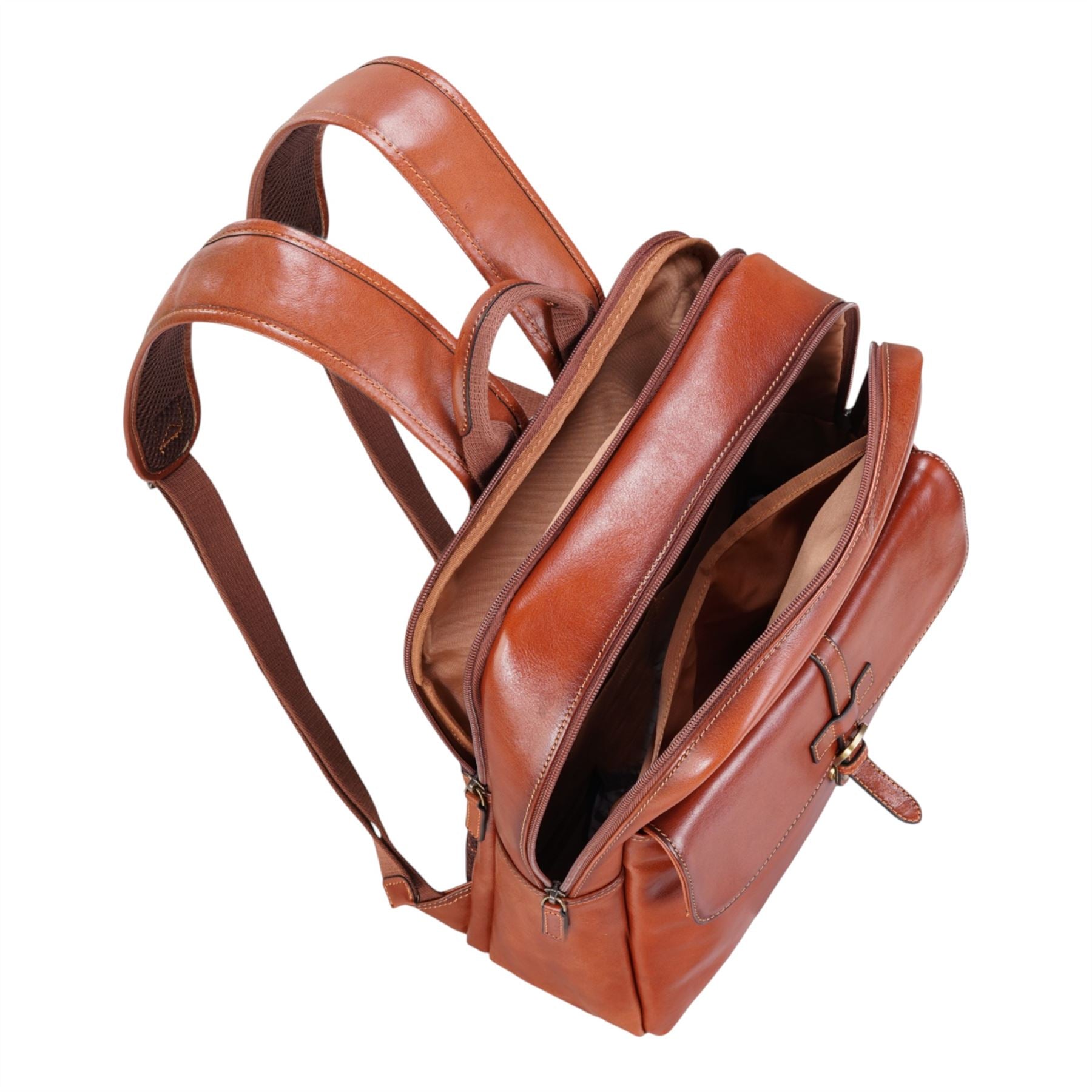 Genuine Leather Tan Vintage Laptop Backpack Travel Bag - Cove