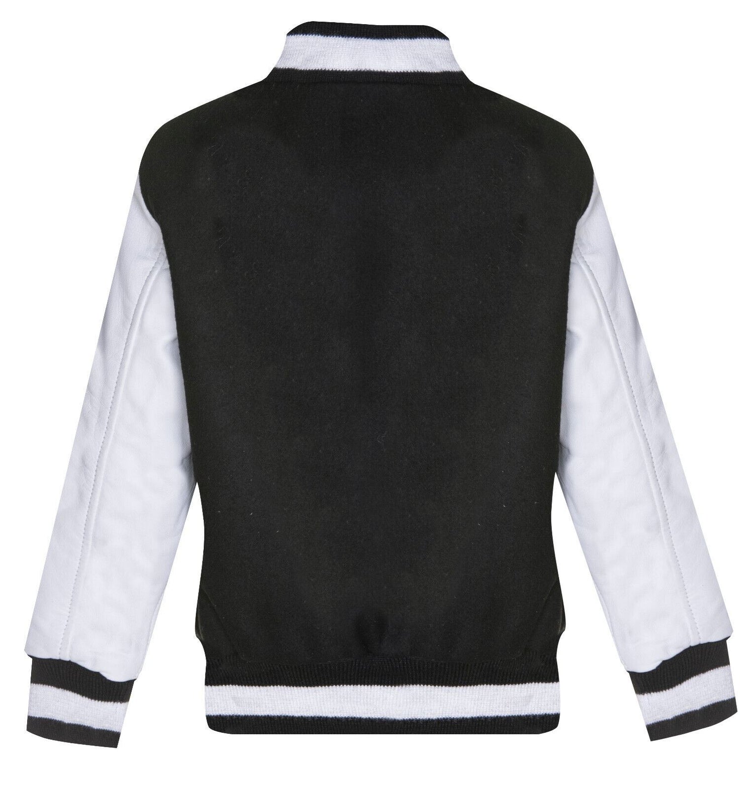 Kids Varsity Bomber Jacket with Real Leather Sleeves 3-13 yrs - Upperclass Fashions 