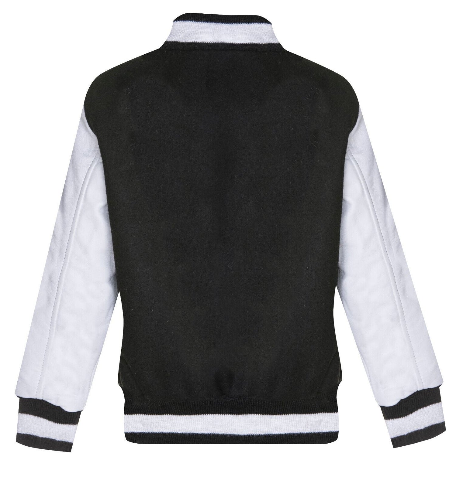 Kids Varsity Bomber Jacket with Real Leather Sleeves 3-13 yrs