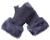 Womens Shearling Mittens Fingerless Cuffs Toscana Suede Sheepskin Fur - Upperclass Fashions 