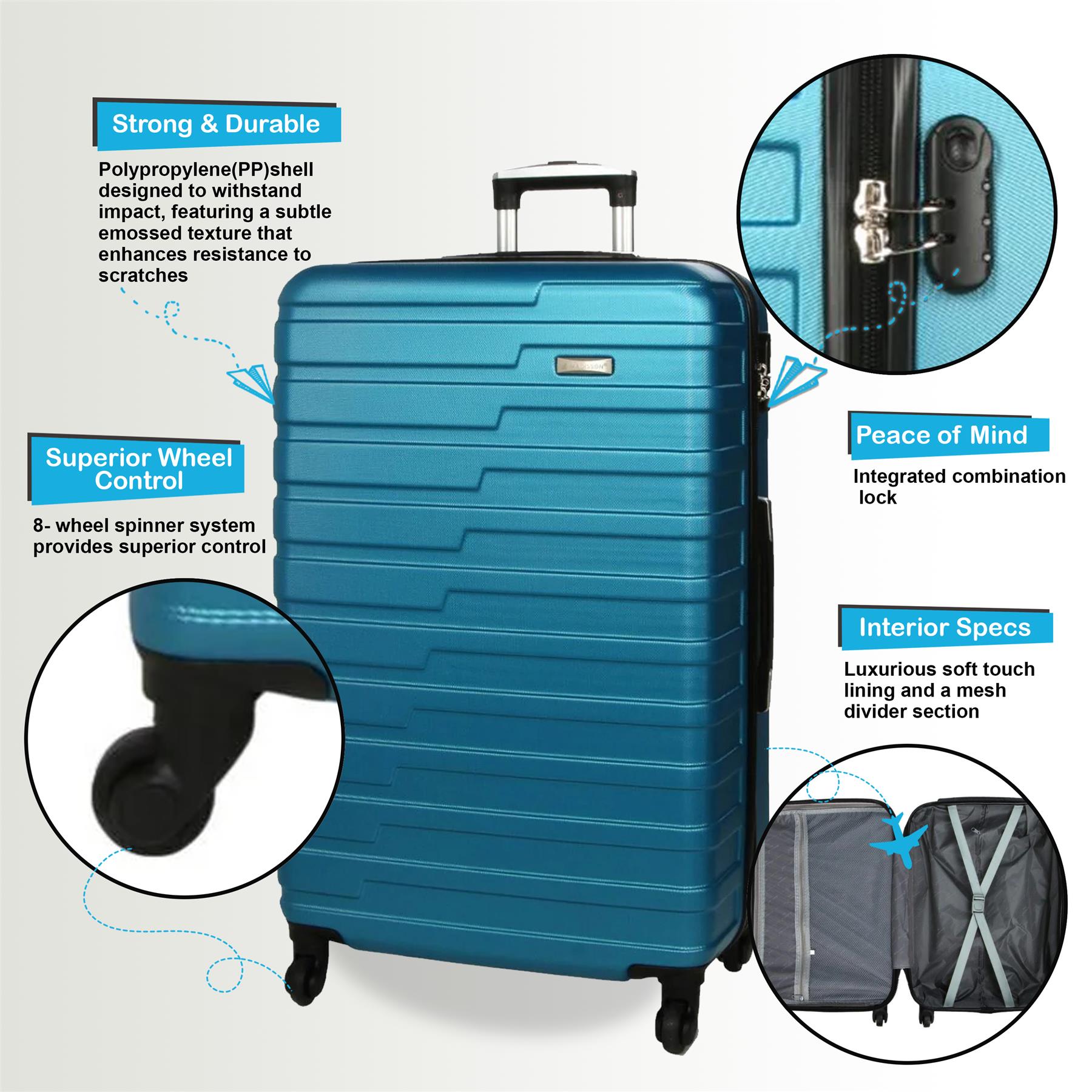 Crossville Large Hard Shell Suitcase in Blue