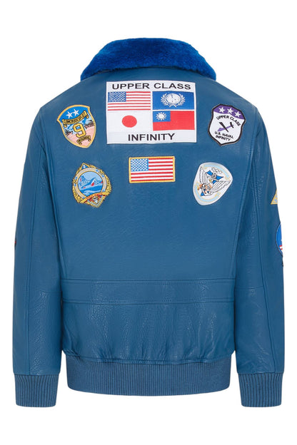 Mens A2 Top Gun  Leather Bomber Jacket-Camborne