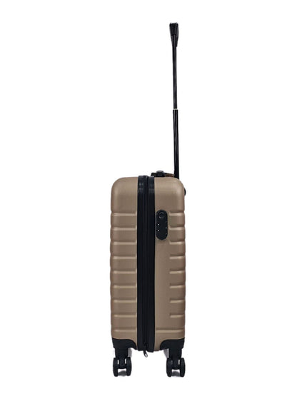 Lightweight Gold Hard Shell ABS Suitcase Set Luggage Travel Trolley Cabin Cases