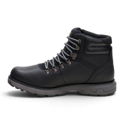 Caterpillar (CAT) Mens Black Leather Waterproof Lace Up Boots - Pursue Hiker