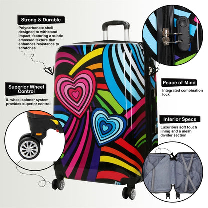 Chelsea Medium Hard Shell Suitcase in Hearts