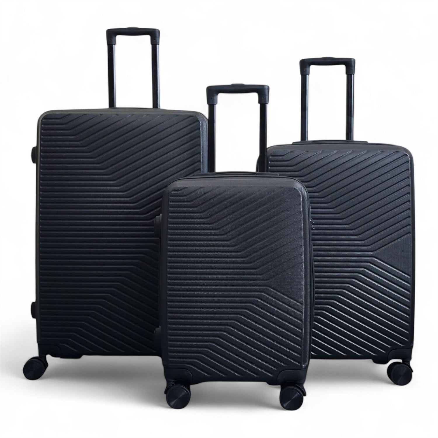 Junee Set of 3 Hard Shell Suitcase in Black