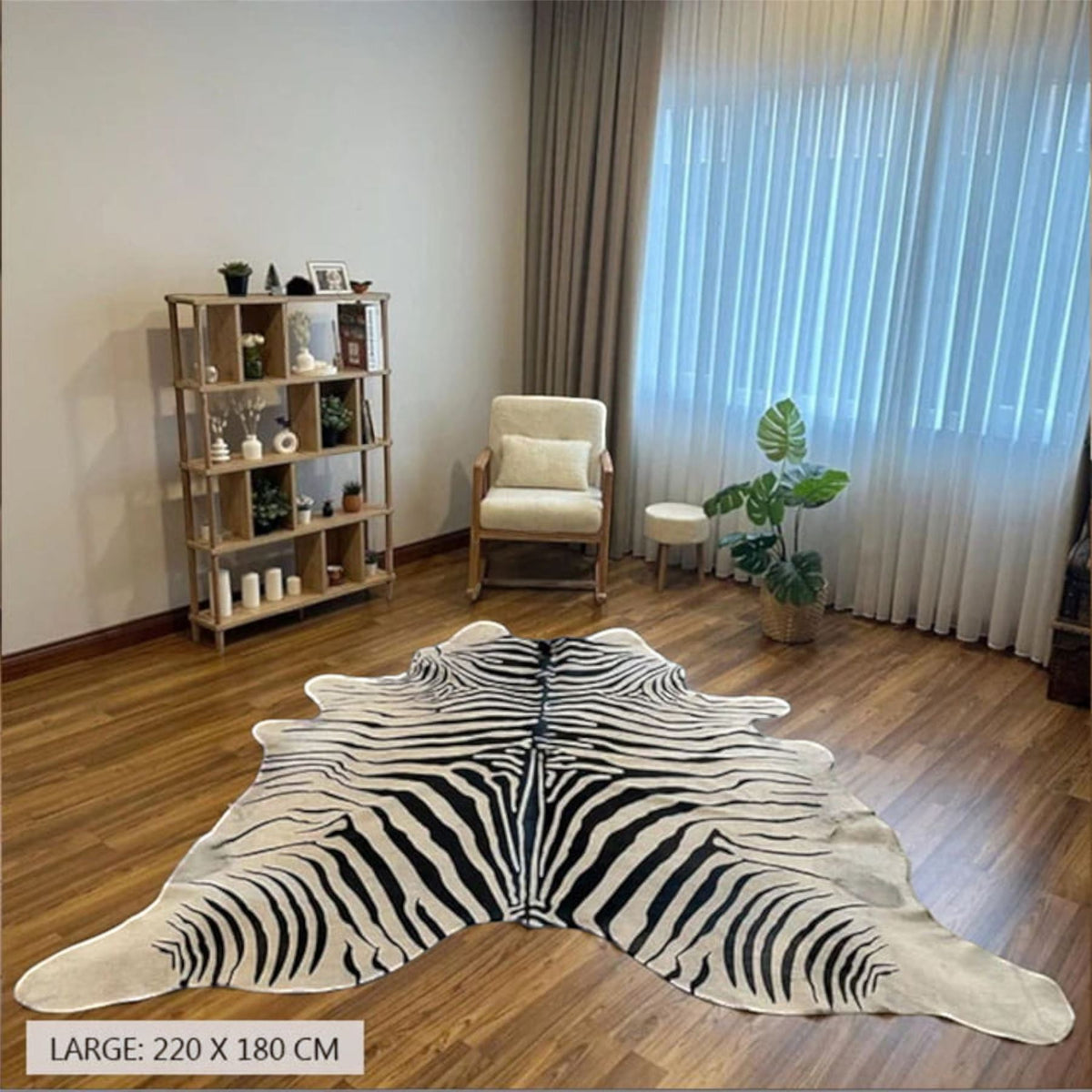 Natural Cow Real Leather Print Cowhide Hairon Rug - Zebra