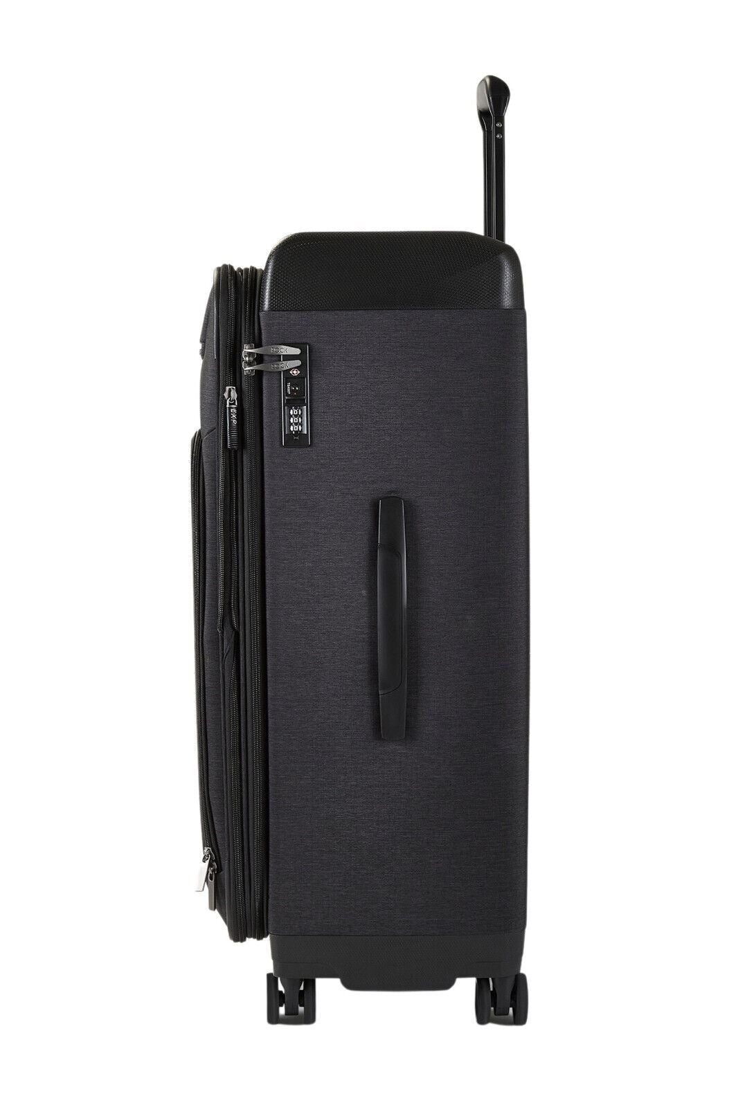 Anniston Large Soft Shell Suitcase in Black