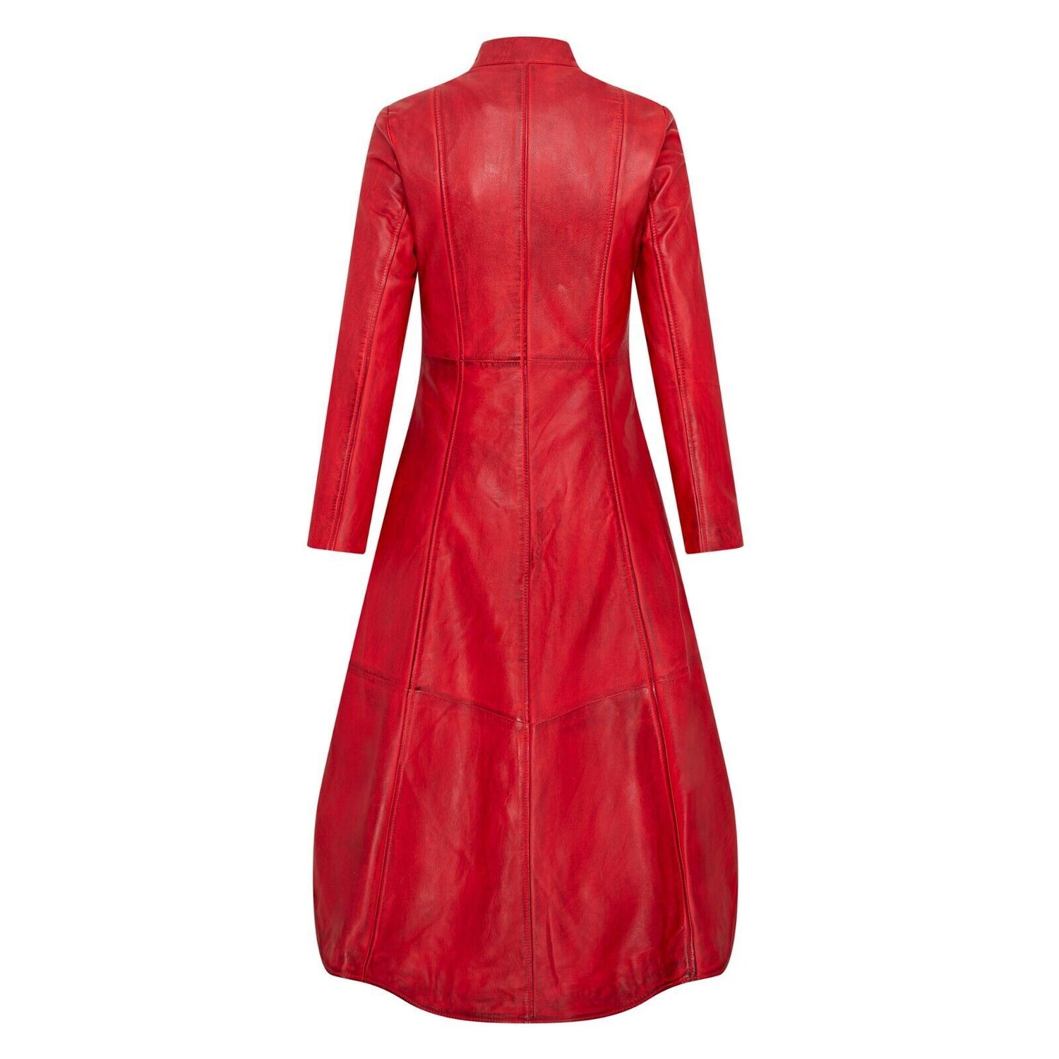 Womens Gothic Full Length Edwardian Leather Coat - Wantage