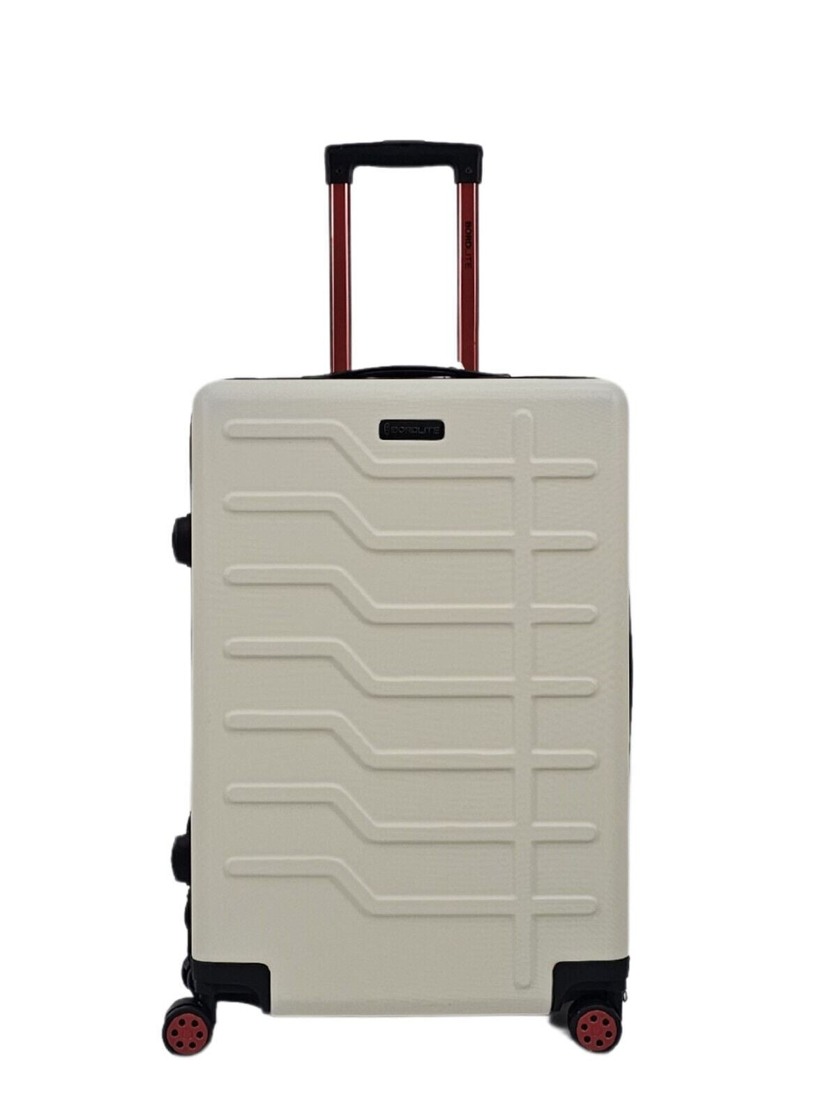 White Hard Shell Classic Suitcase Set 8 Wheel Cabin Luggage Case Holiday Travel