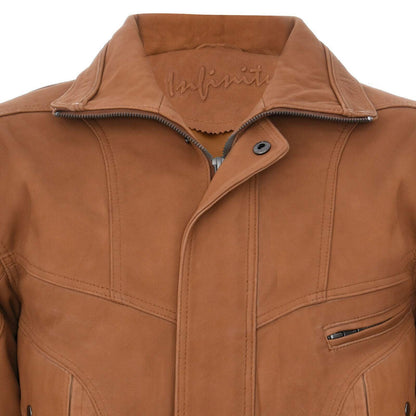 Mens Harrington Bomber Leather Jacket-Cheshunt