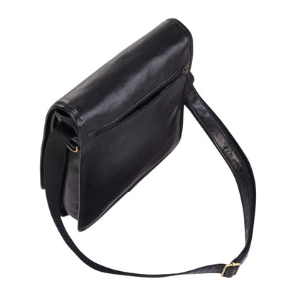 Leather Vintage Black Messenger Shoulder Crossbody Travel Business Bag - Ranger