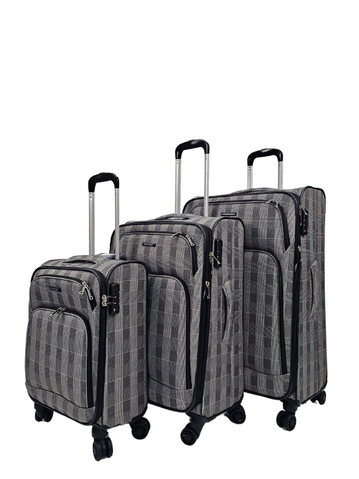 Ashville Set of 3 Soft Shell Suitcase in Stripe
