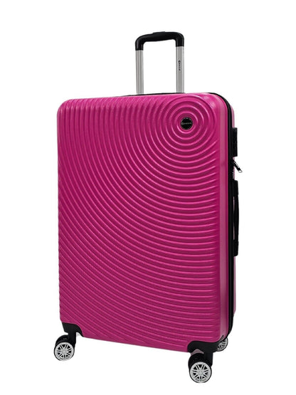 Hard Shell Fuschia Cabin Suitcase Set 8 Wheel Luggage Case Travel Bag