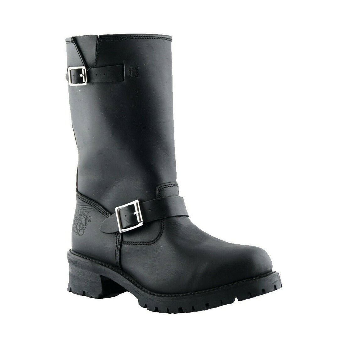 Grinders Mens Black Combat Biker Boots-Turbo