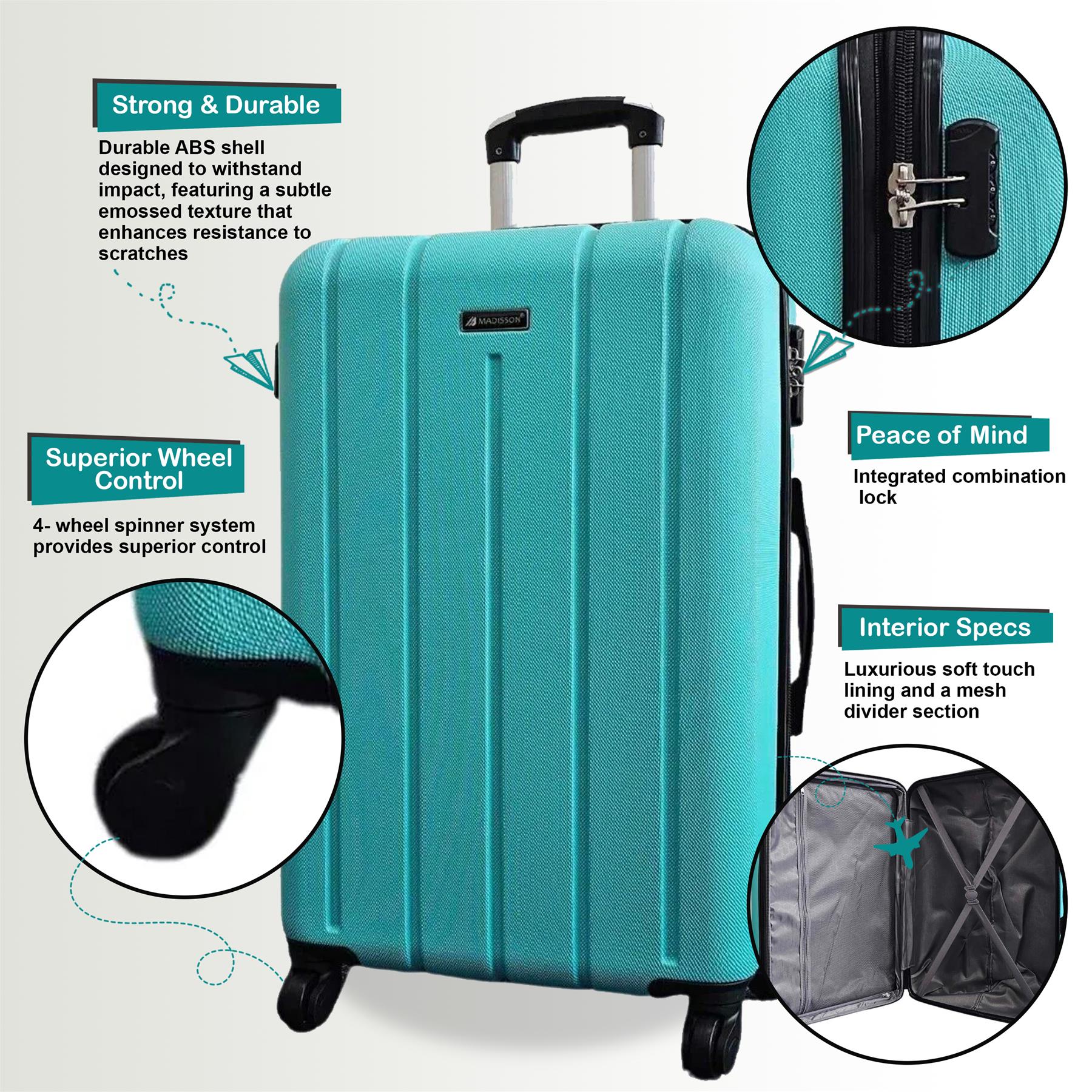 Castleberry Large Hard Shell Suitcase in Teal