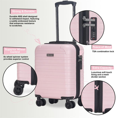 Koga Underseat Hard Shell Suitcase in Pink