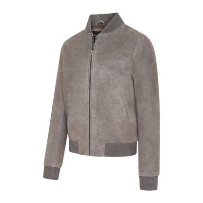 Mens Soft Goat Suede MA-1 Varsity Bomber Jacket  - Uxbridge