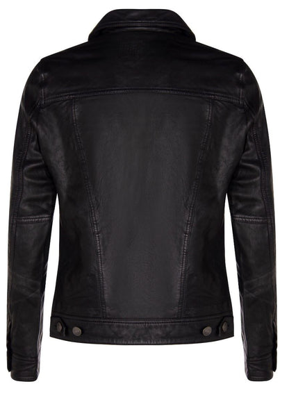 Mens Shirt Trucker Leather Jacket-Dagenham
