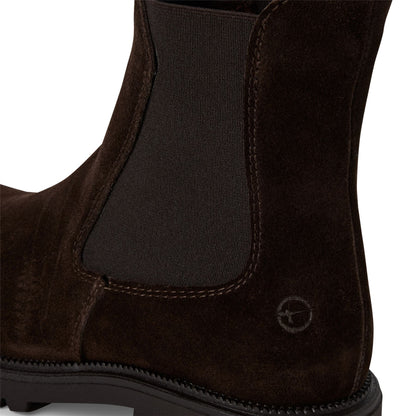 Tamaris Womens Mocca Brown Leather Classic High Chelsea Ankle Boots