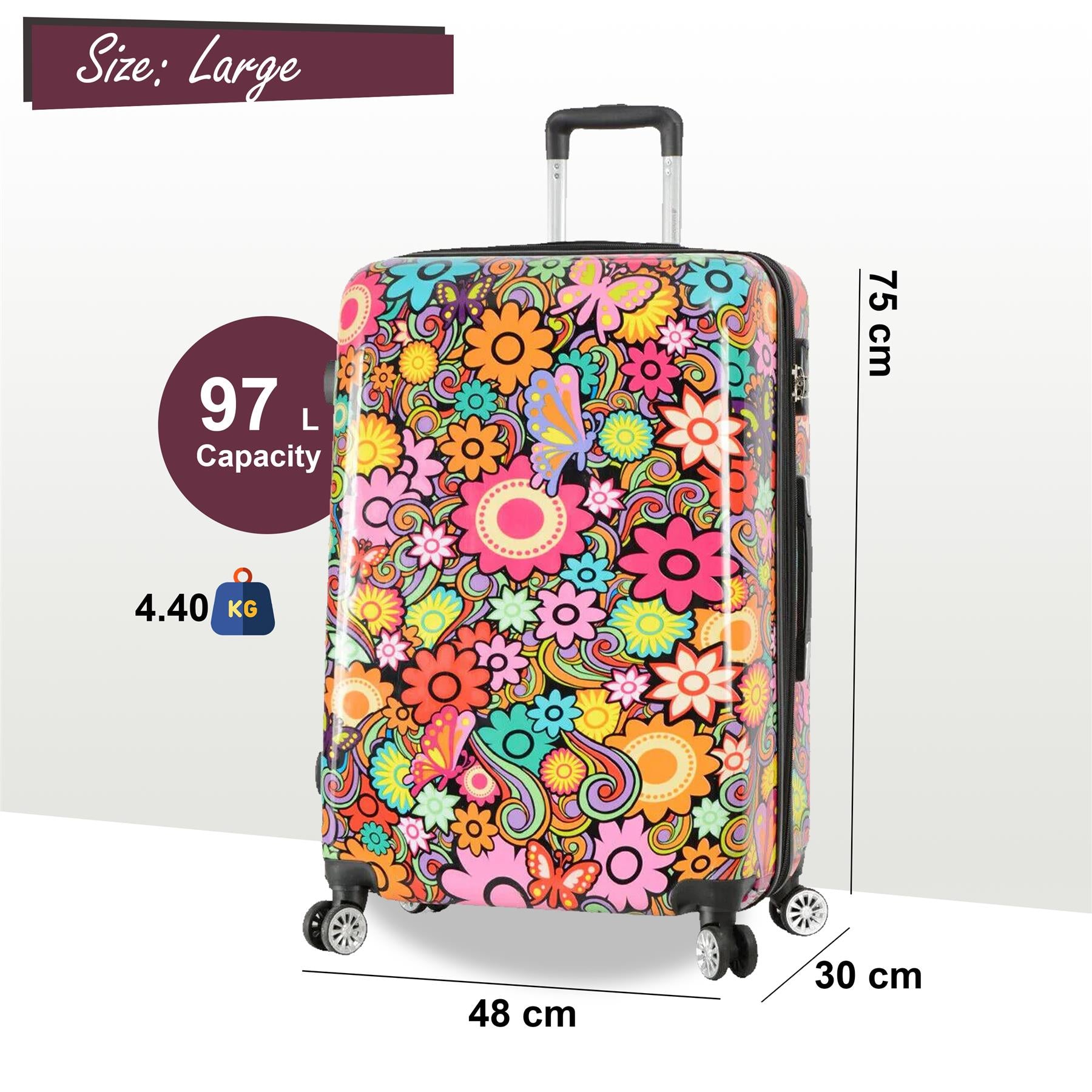 Chelsea Large Hard Shell Suitcase in Flower