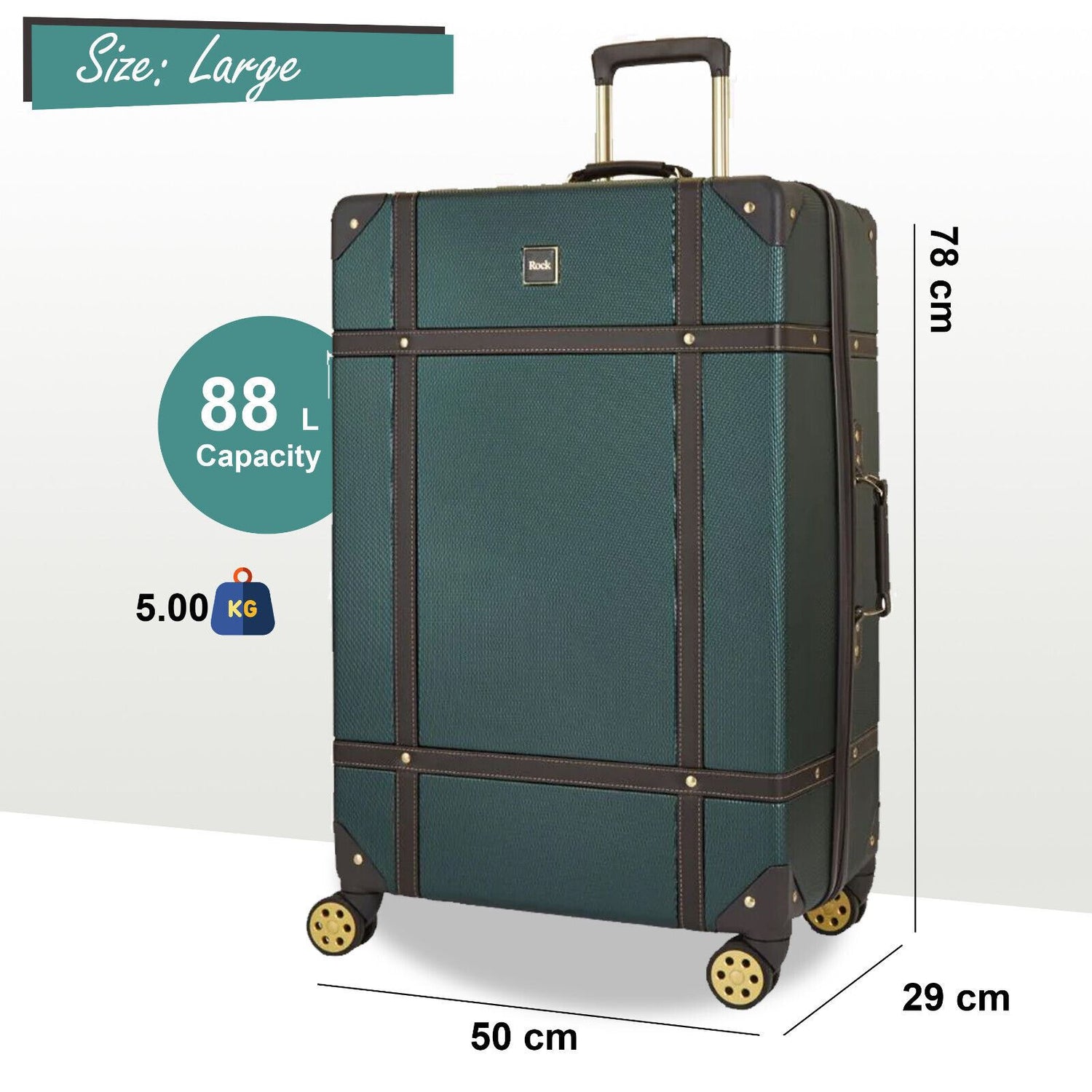 Alexandria Large Hard Shell Suitcase in Green