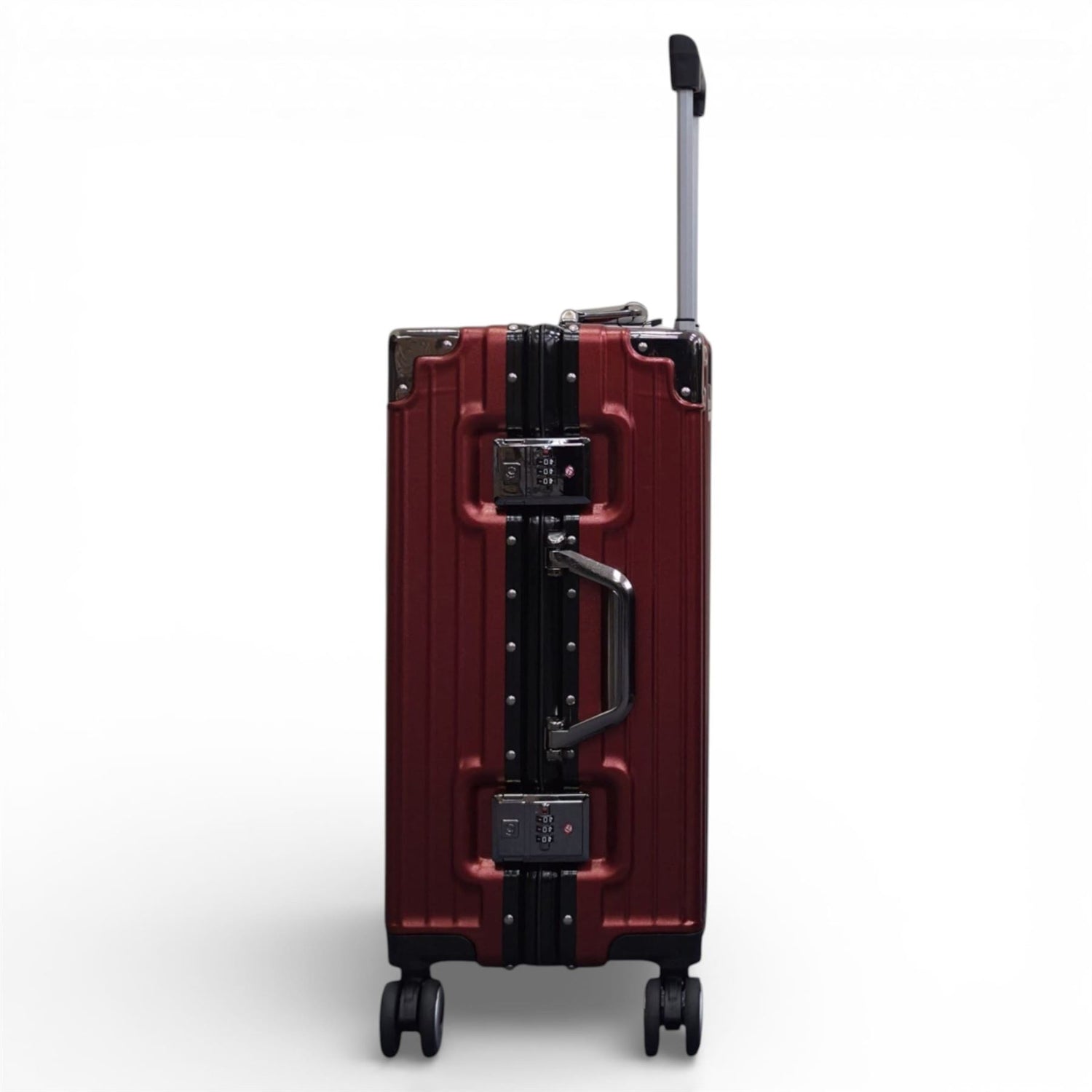 Airdrie Cabin Hard Shell Suitcase in Charcoal Red