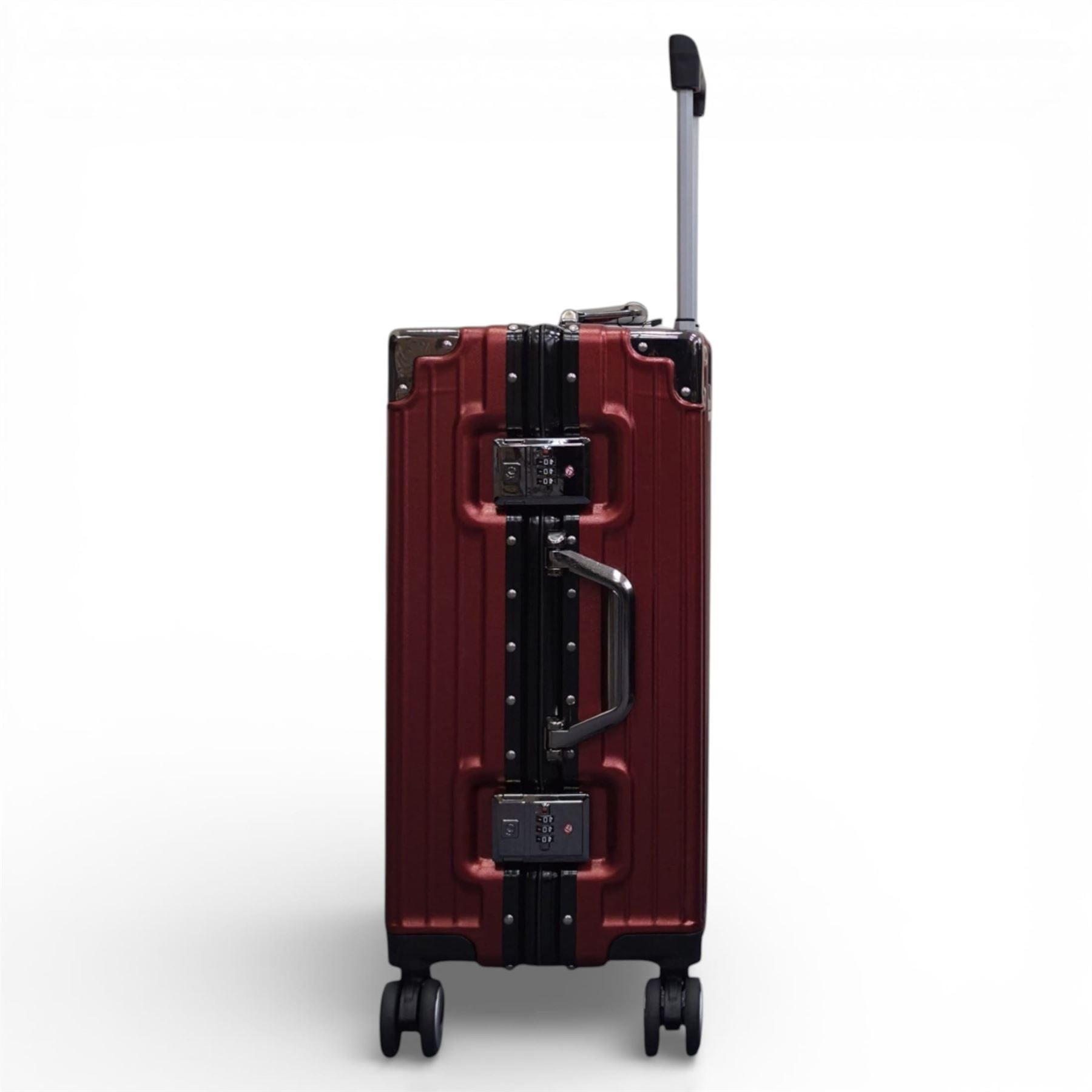 Airdrie Cabin Hard Shell Suitcase in Charcoal Red