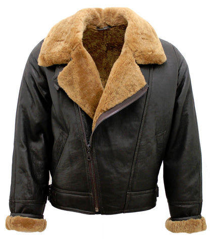 Mens Flying Sheepskin WW2 Bomber Jacket-Haverhill