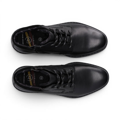 Bugatti Mens Black Leather Lace-up Chukka Ankle Boots - Rigalo Evo