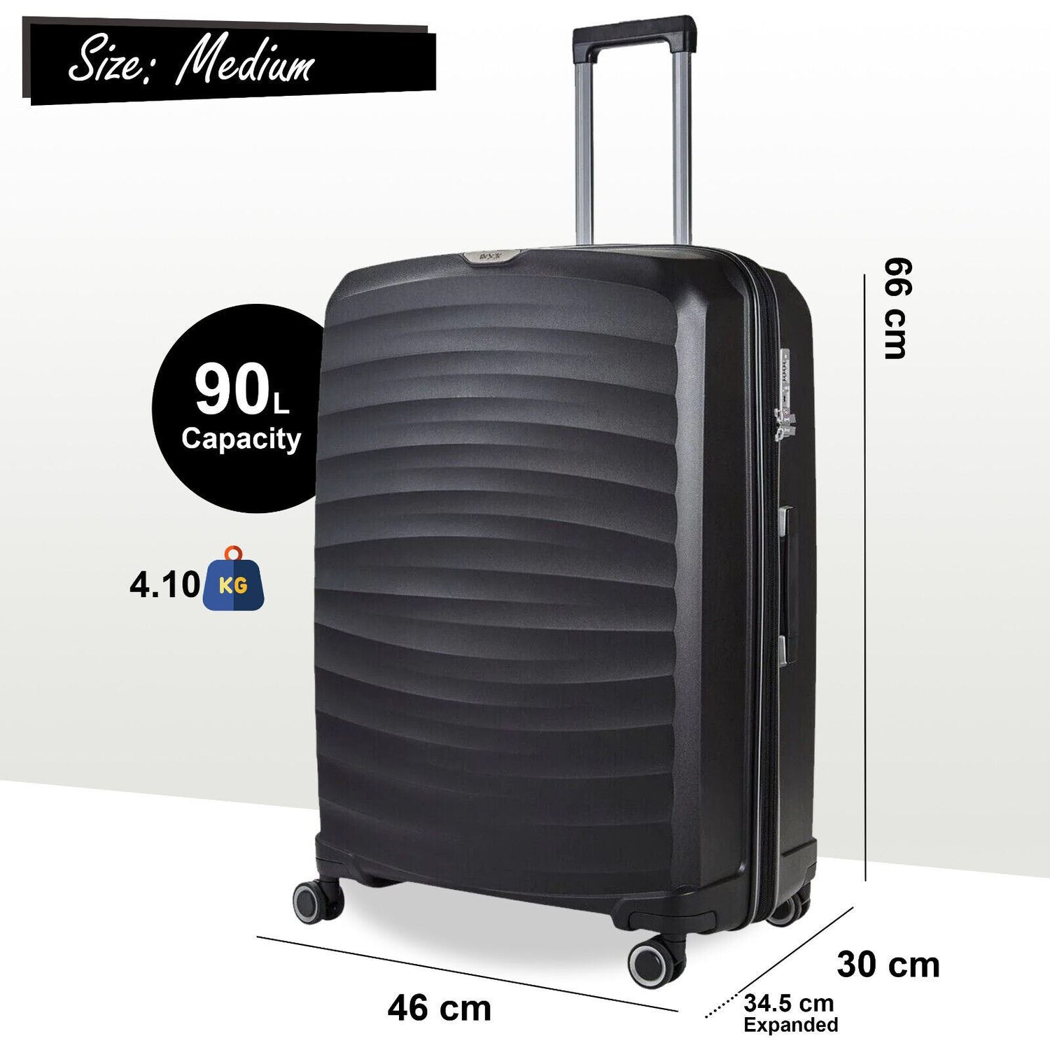 Altoona Medium Hard Shell Suitcase in Black