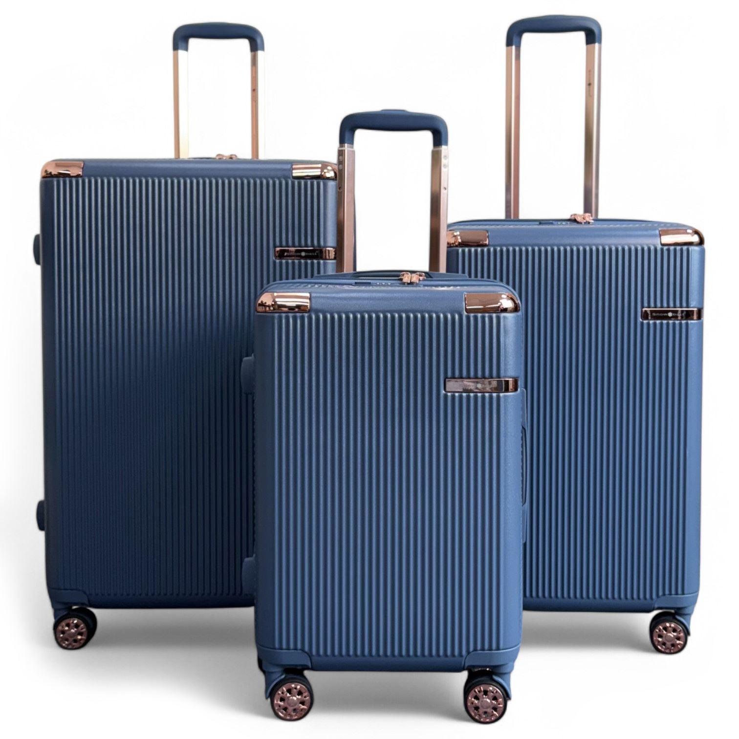 Cowra Set of 3 Hard Shell Suitcase in Navy Blue – Upperclass Fashions