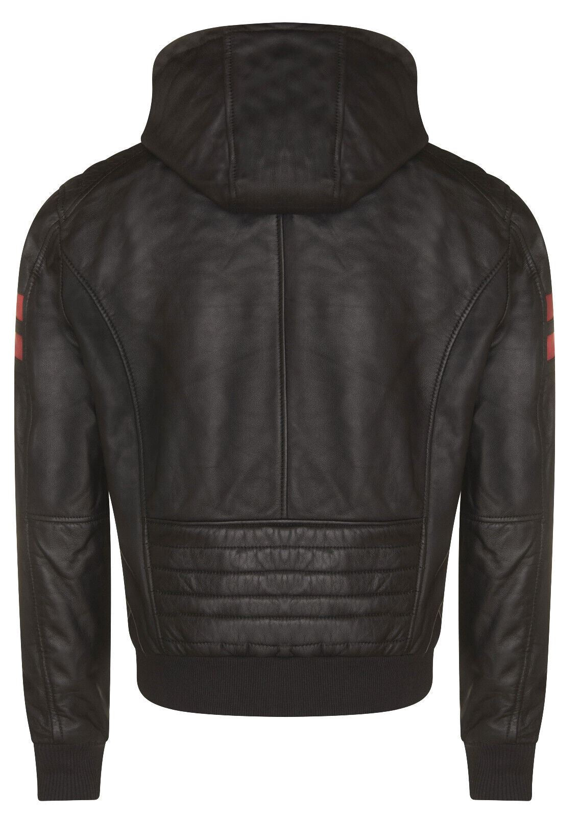 Mens Leather Hooded Bomber Jacket - Cromer - Upperclass Fashions 
