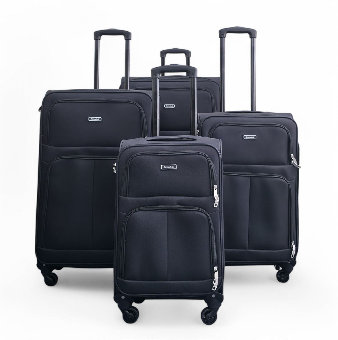Tahara Set of 4 Soft Shell Suitcase in Black