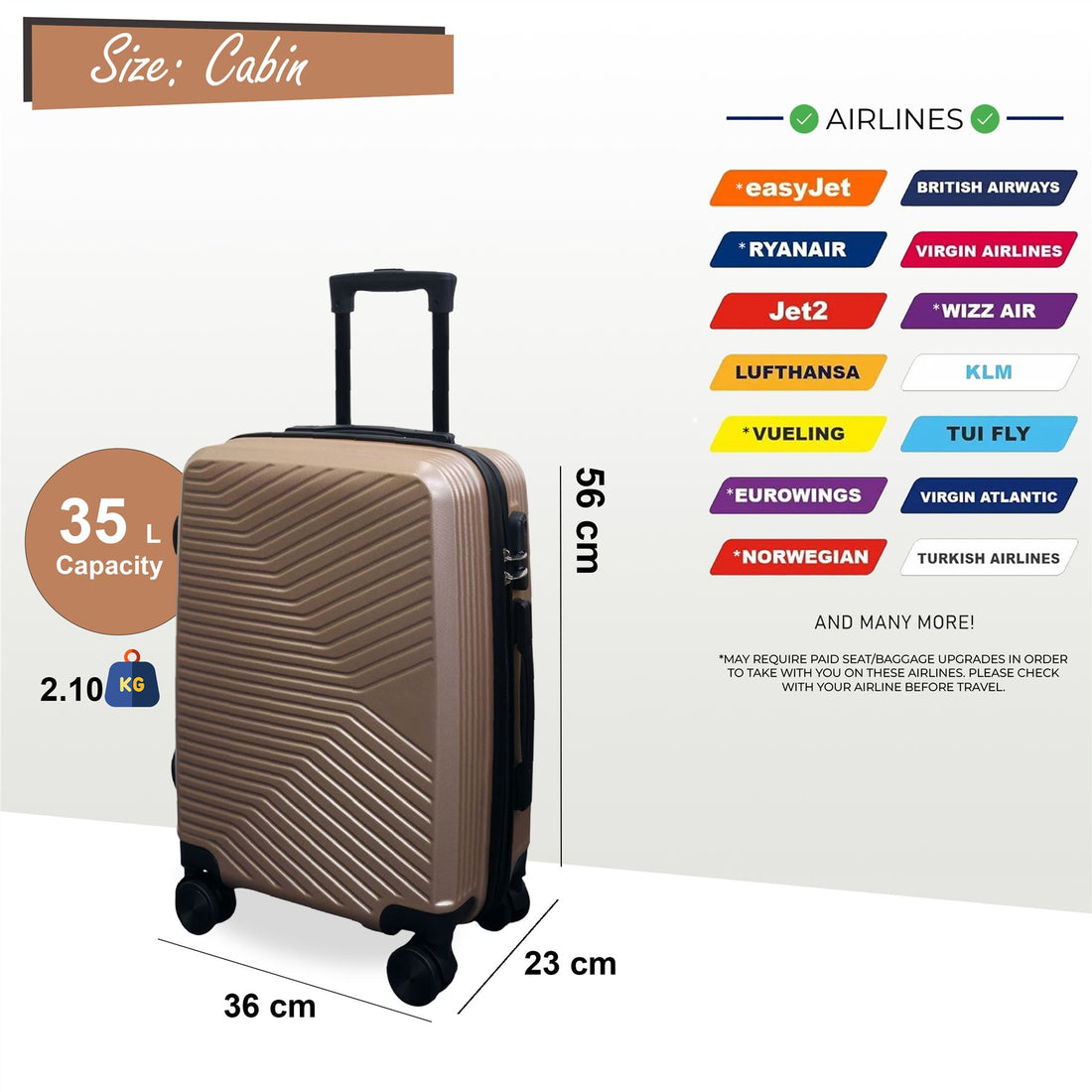 Junee Cabin Hard Shell Suitcase in Gold