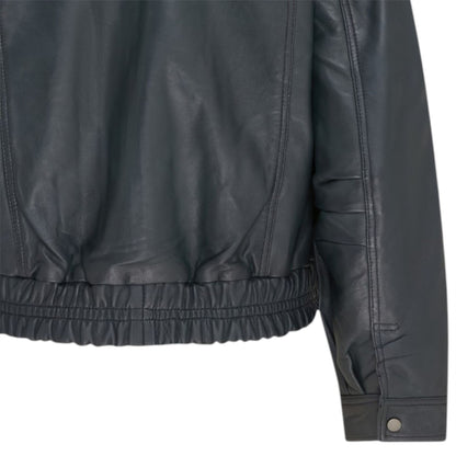 Womens Leather Biker Bomber Oversized Jacket - Blouson