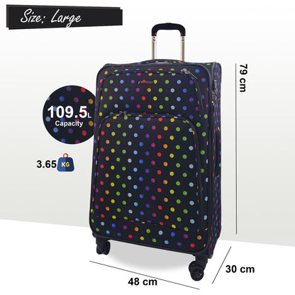 Ashville Large Soft Shell Suitcase in Dots