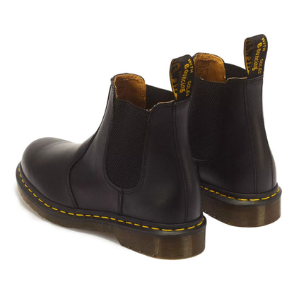 Dr Martens 2976 Yellow Stitch Black Leather Chelsea Boots - 22227001